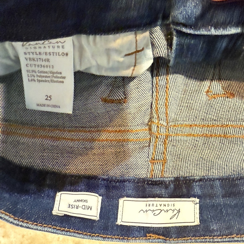 Women’s KANKAN Mid Rise Distressed Skinny stretch jeans- Size 25 - Picture 9 of 11